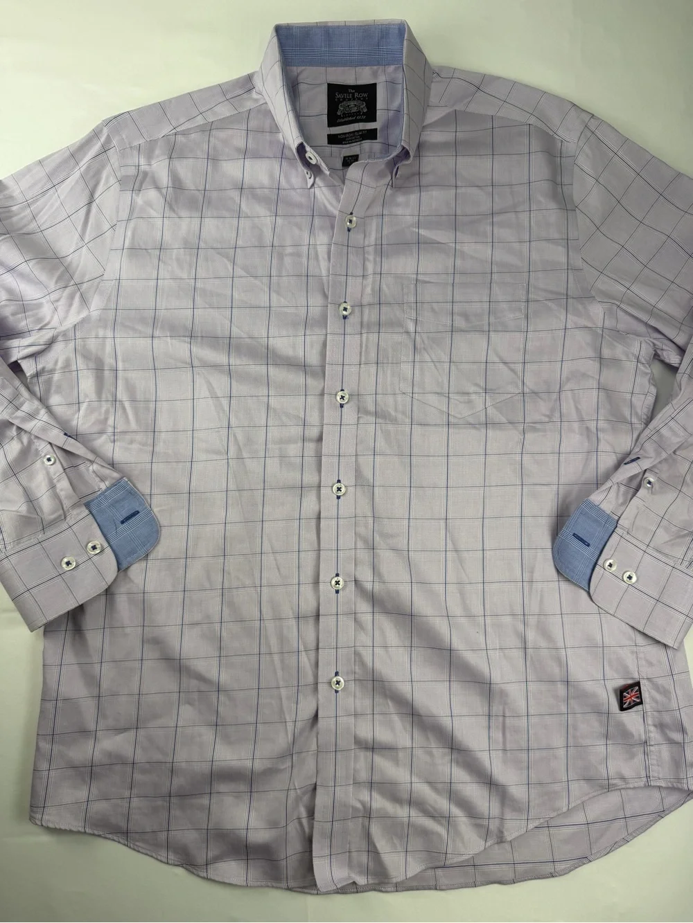 Light Purple Windowpane Dress Shirt —non iron slim fit
